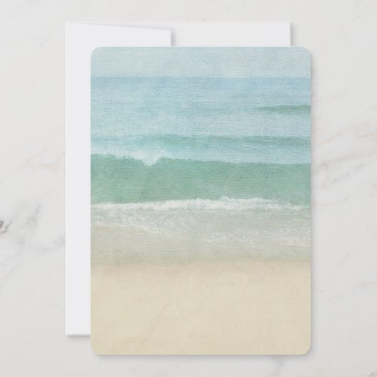 Invitation Mariage Watercolor Ocean Beach Frame (Dos)