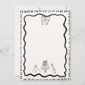 Invitation Mariage Wavy à la main de Whimsical tiré Bow (Dos)