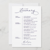 Invitation Mariage Week-end Itinéraire Élégant Script Bienven (Dos)