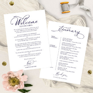 Invitation Mariage Week-end Itinéraire Élégant Script Bienven