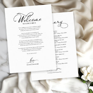 Invitation Mariage Week-end Itinéraire Élégant Script Bienven