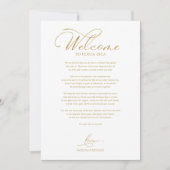 Invitation Mariage Week-end Itinéraire Élégant Script Bienven (Devant)