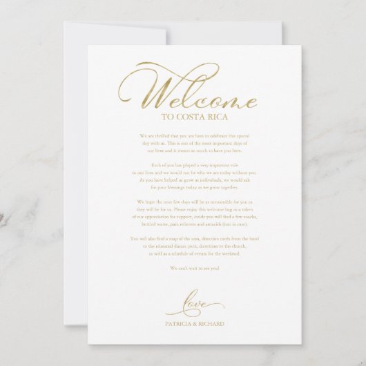 Invitation Mariage Week-end Itinéraire Élégant Script Bienven (Devant)