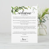 Invitation Mariage Week-end Itinéraire Élégant Vert Invitat (Debout devant)