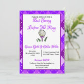 Invitation Mariage Weekend Golf Activité Jacquard violet (Debout devant)