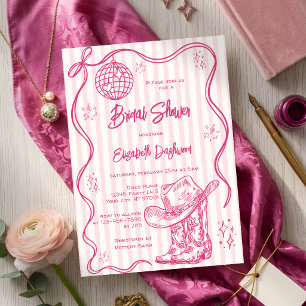Invitation Mariage Western à l'Américaine avec Thème Disco