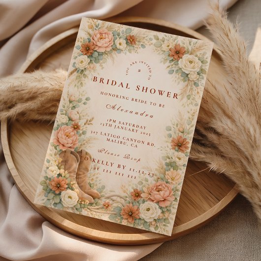 Invitation Mariage western bohème et rustique