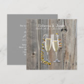 Invitation mariage western campagne bois de grange rustique c (Devant / Derrière)