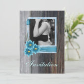 Invitation mariage western country champêtre avec marguerite  (Debout devant)