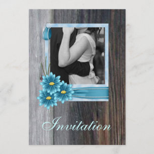 Invitation mariage western country champêtre marguerite rusti