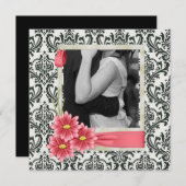 Invitation mariage western country marguerite rustique (Devant / Derrière)