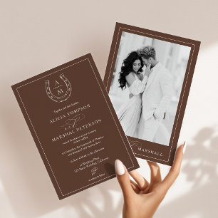Invitation Mariage Western Country Rustique Photo de Fer à Ch
