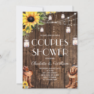 Invitation Mariage Western Couple Tournesol