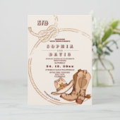 Invitation Mariage Western Cowboy (Debout devant)