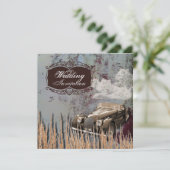Invitation Mariage western de campagne de voiture antique rus (Debout devant)