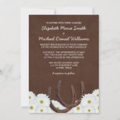 Invitation Mariage Western Horseshoe et Daisies (Devant)