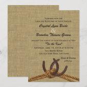Invitation Mariage Western Rope et Horseshoe (Devant / Derrière)