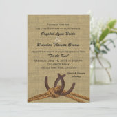 Invitation Mariage Western Rope et Horseshoe (Debout devant)