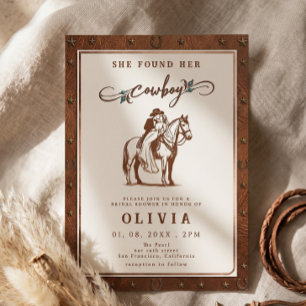 Invitation Mariage western rustique Elle a trouvé sa douche d
