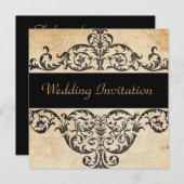 Invitation Mariage western saloon campagne rustique avec parc (Devant / Derrière)