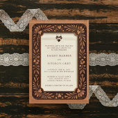 Invitation Mariage Western Sweethearts en cuir à outils du pa
