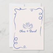 Invitation Mariage Whimsical Bleu-Main (Dos)