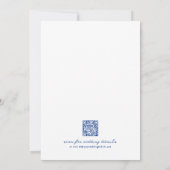Invitation Mariage Whimsical Bleu QR Code tiré à la main (Dos)