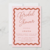 Invitation Mariage Whimsical Blush & Terracotta Ondulé (Devant)