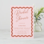 Invitation Mariage Whimsical Blush & Terracotta Ondulé (Debout devant)