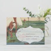 Invitation Mariage Whimsical Cheval RSVP (Debout devant)
