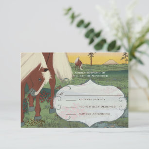 Invitation Mariage Whimsical Cheval RSVP