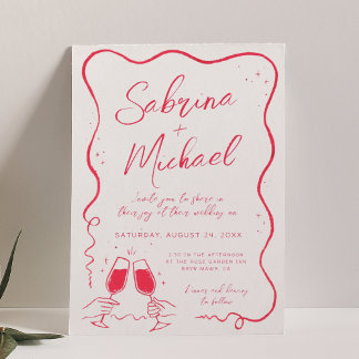 Invitation Mariage Whimsical Curvy dessiné à la main