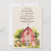 Invitation Mariage Whimsical de la ferme d'automne (Devant)
