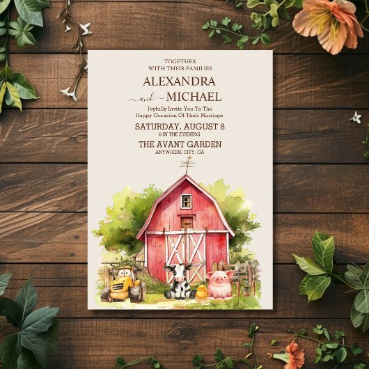 Invitation Mariage Whimsical de la ferme d'automne