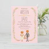 Invitation Mariage Whimsical Forest Cats (Blush) (Debout devant)