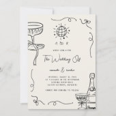 Invitation Mariage Whimsical Français Fun Monogramme main tir (Devant)