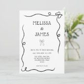 Invitation Mariage Whimsical Main Draw (Debout devant)