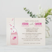 Invitation MARIAGE WHIMSICAL tendance mason jarre amour coeur (Debout devant)