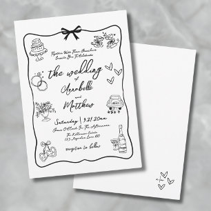 Invitation Mariage Whimsical tiré à la main