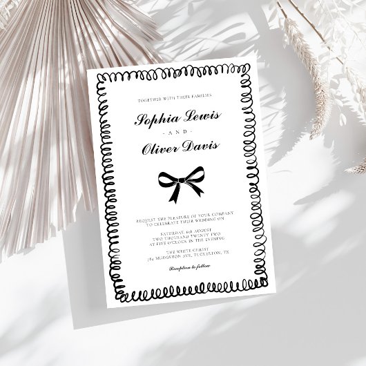 Invitation Mariage Whimsical tiré à la main