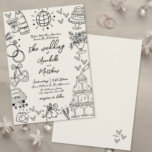 Invitation Mariage Whimsical Vintage