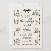 Invitation Mariage Whimsical Vintage tiré à la main (Devant)