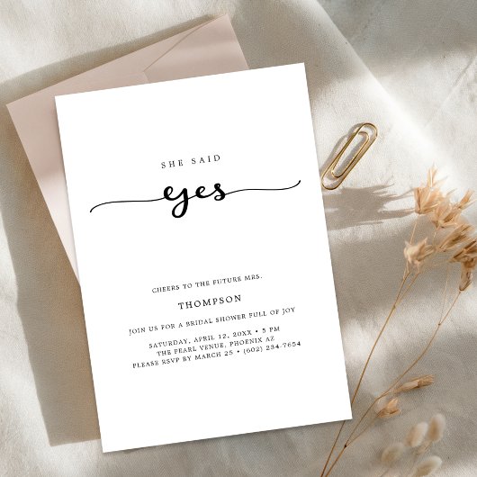 Invitation Mariage Whimsy Script Elle A Dit Oui Fête des mari