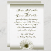 Invitation Mariage White Antique Daisy (Devant / Derrière)
