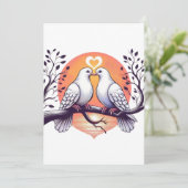 Invitation Mariage White Doves (Debout devant)