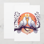 Invitation Mariage White Doves (Devant / Derrière)