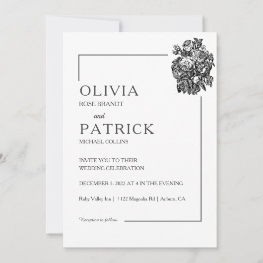 Invitation Mariage White Elegance (Devant)