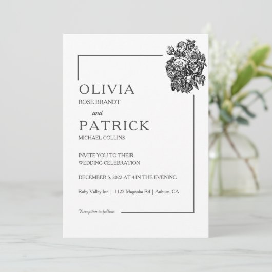 Invitation Mariage White Elegance (Debout devant)