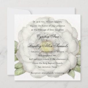 Invitation Mariage White Peony