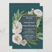 Invitation Mariage White Peony Flowers (Devant / Derrière)